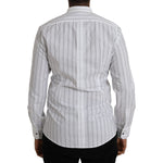 Dolce & Gabbana Black White Striped Formal Dress GOLD Shirt TSH86307-39