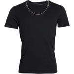 Dolce & Gabbana Black Cotton Silver Chain Short Sleeve T-shirt TSH86254-46
