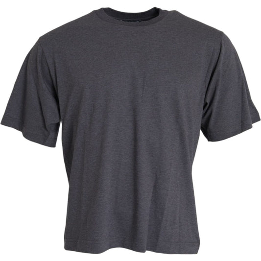 Dolce & Gabbana Gray Cotton Round Neck Short Sleeve T-shirt TSH86256-48