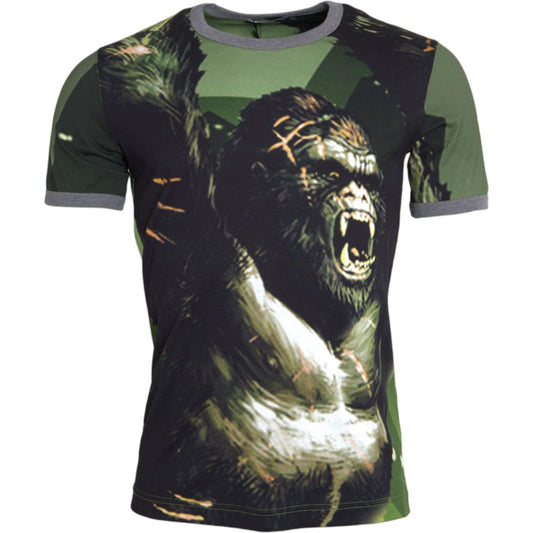 Dolce & Gabbana Green Gorilla Cotton Short Sleeves T-shirt TSH86273-46
