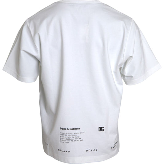 Dolce & Gabbana White Red Lips Print Cotton Men T-shirt TSH86289-50