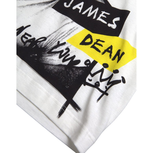 Dolce & Gabbana White Graphic Cotton Short Sleeves Men T-shirt TSH86294-44