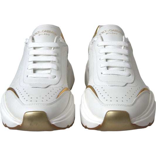 Dolce & Gabbana White Gold DAYMASTER Leather Sneakers Men Shoes MV5712-41.5