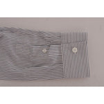 Frankie Morello White Blue Striped Casual Cotton Regular Fit Shirt TSH1398-5