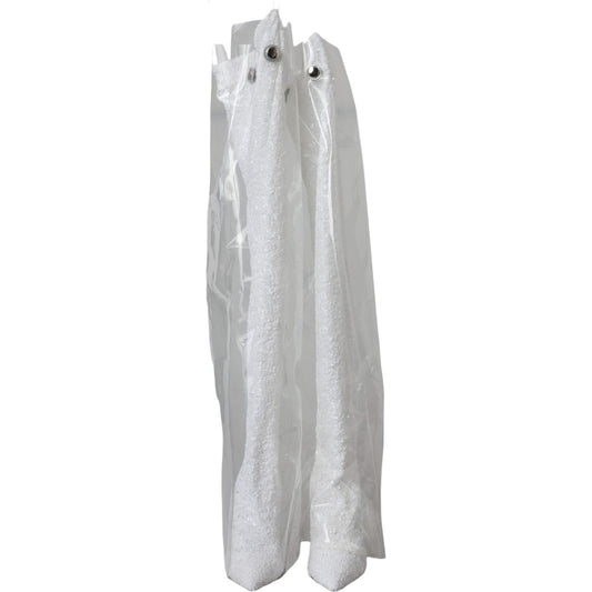 Dolce & Gabbana White Heels Stiletto Knee High Boots Shoes LA11144-36