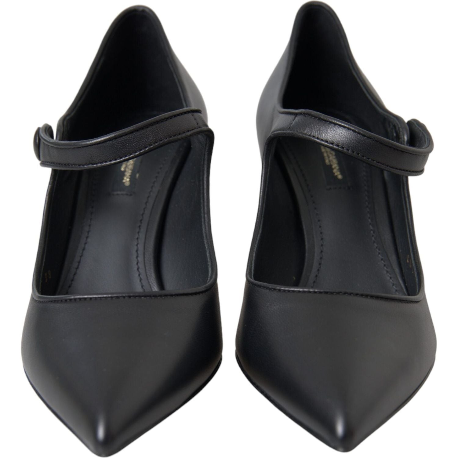 حذاء ماري جين بكعب عالٍ من الجلد الأسود من دولتشي آند غابانا