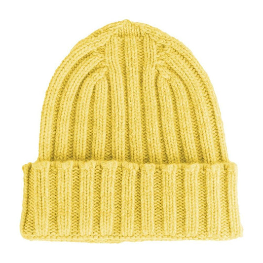 Made in Italy Yellow Cashmere Hats & Cap CA-11813