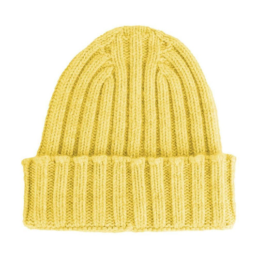 Made in Italy Yellow Cashmere Hats & Cap CA-11813