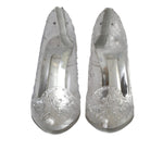 Dolce & Gabbana Clear Floral Crystal Heels CINDERELLA Shoes LA10995#2-38.5