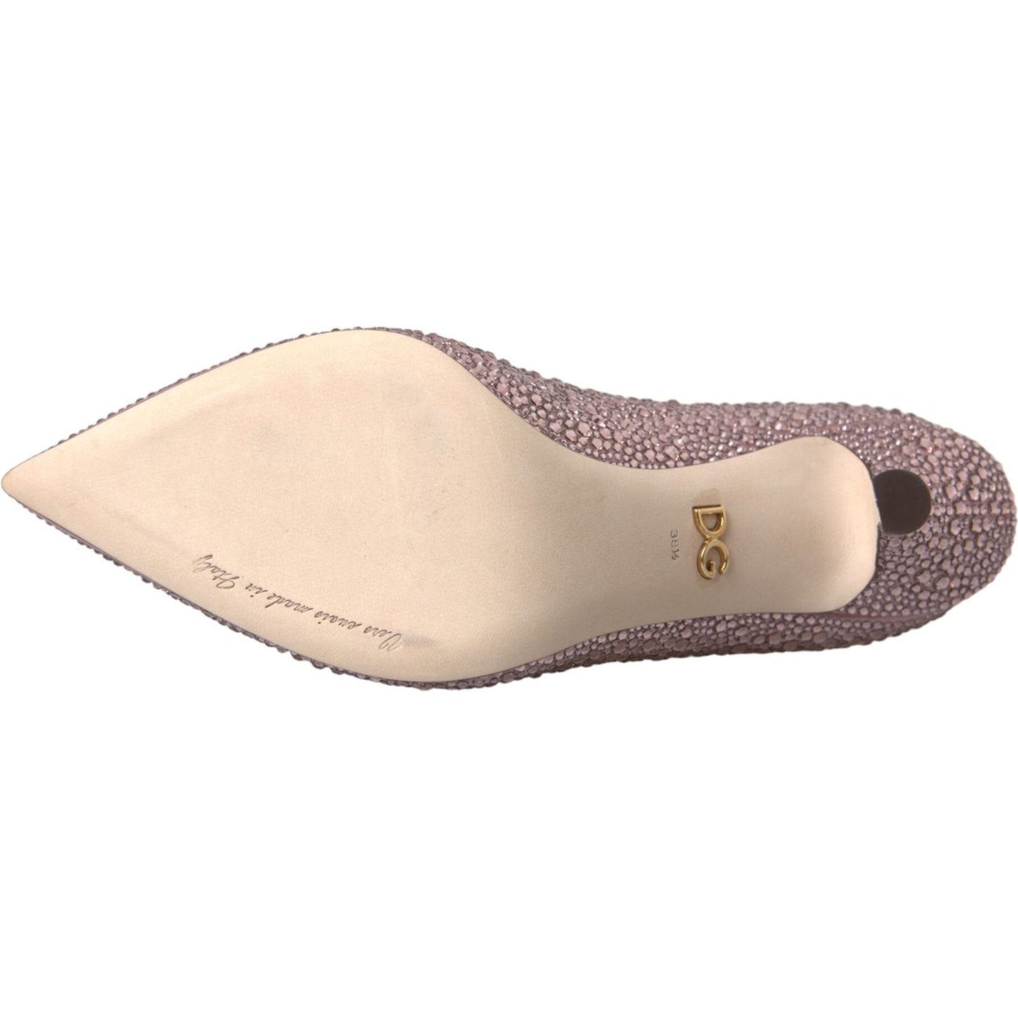 Dolce & Gabbana Pink Strass Crystal Heels Pumps Shoes LA11218-38.5