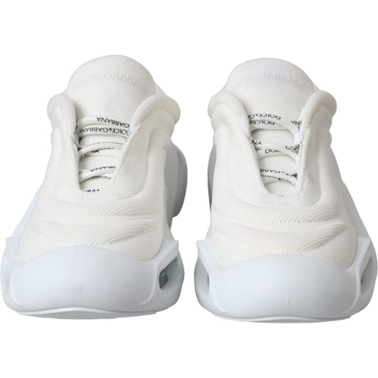Dolce & Gabbana White Padded Fabric Wave Low Top Sneakers Shoes LA11169-39