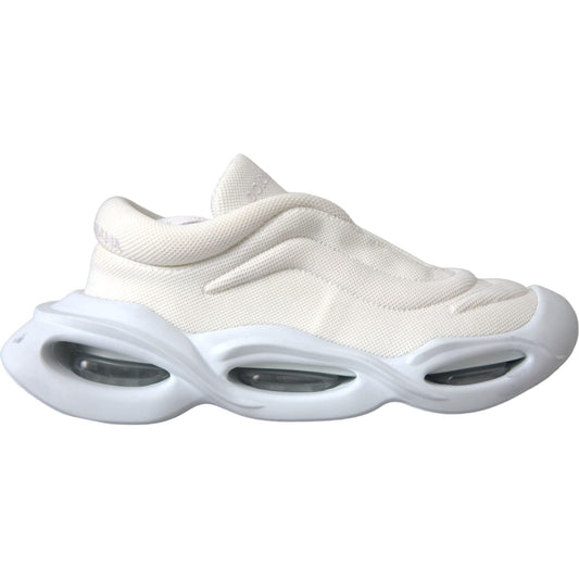 Dolce & Gabbana White Padded Fabric Wave Low Top Sneakers Shoes LA11169-39