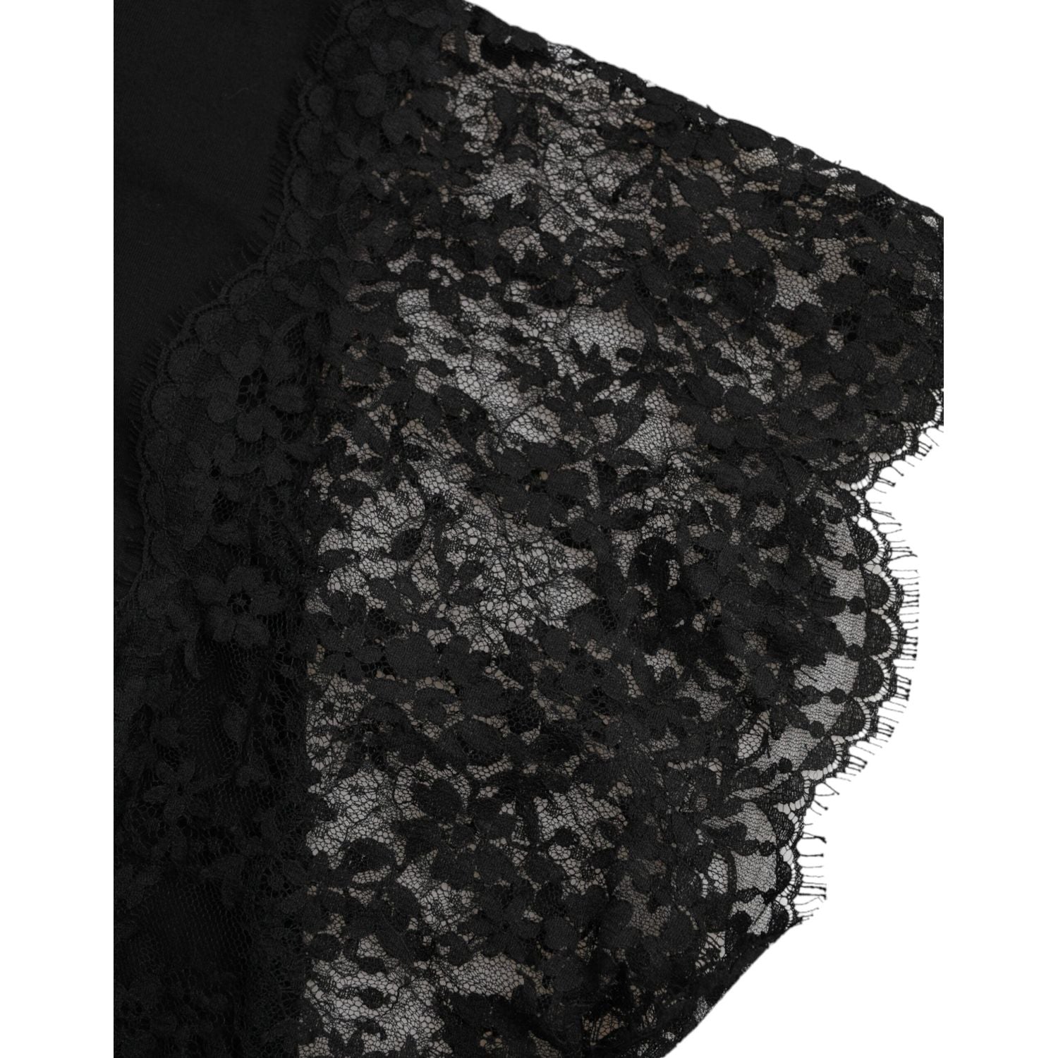 تي شيرت دولتشي آند غابانا من القطن والدانتيل بطبعة قلب مقدس باللون الأسود