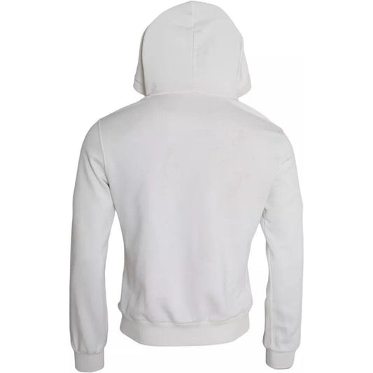 Dolce & Gabbana White Caesar Cotton Hooded Pullover Sweater TSH85063-48