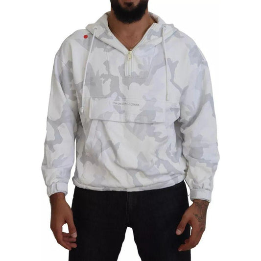 Dolce & Gabbana White Camouflage Hooded Sweatshirt Sweater TSH83999-48