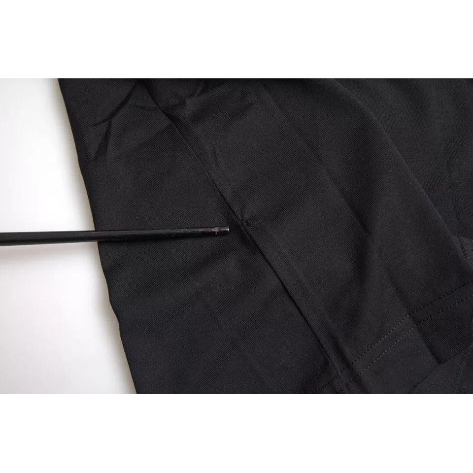 تي شيرت Dolce &amp; Gabbana من القطن برقعة شعار سوداء ورقبة دائرية