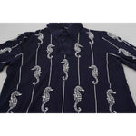 Dolce & Gabbana Dark Blue Sea Horse Collared Polo T-shirt TSH83914-50