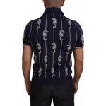 Dolce & Gabbana Dark Blue Sea Horse Collared Polo T-shirt TSH83914-50