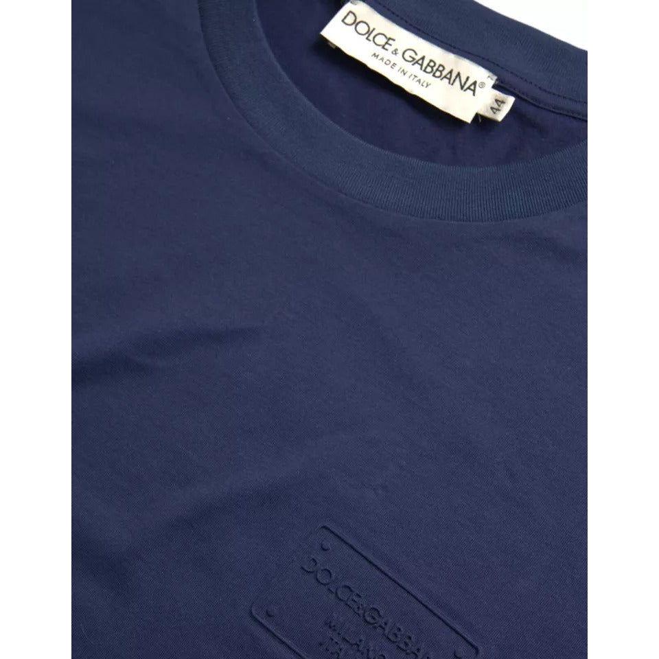 Dolce & Gabbana Royal Blue Round Neck Short Sleeve T-shirt TSH85087-44