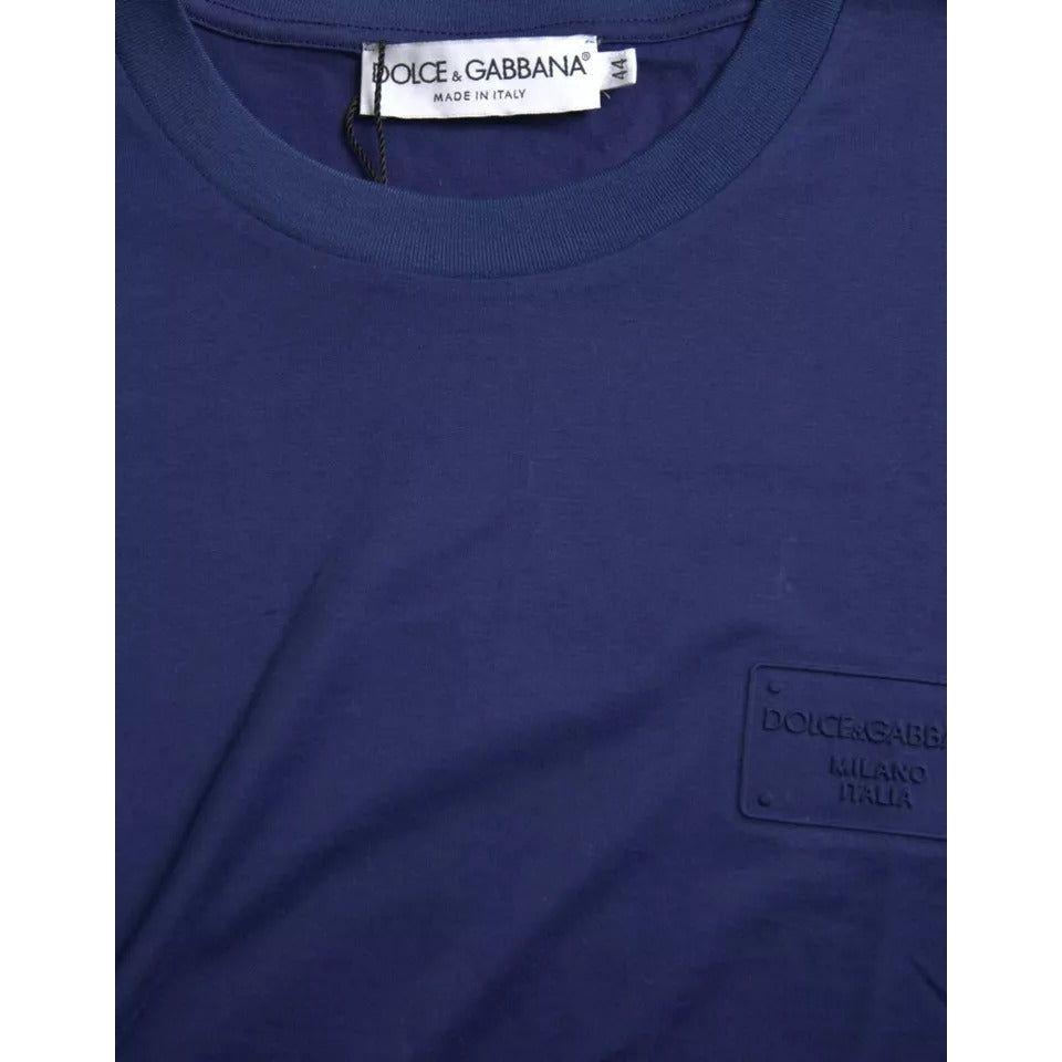Dolce & Gabbana Royal Blue Round Neck Short Sleeve T-shirt TSH85087-44