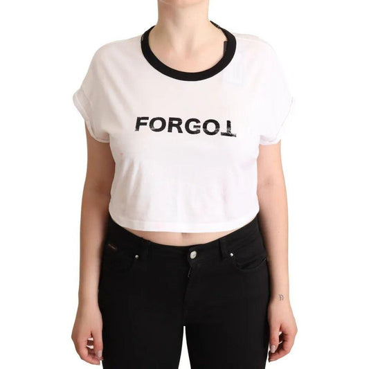 Dolce & Gabbana White Forgot Print Short Sleeves Crop T-shirt TSH7168-42