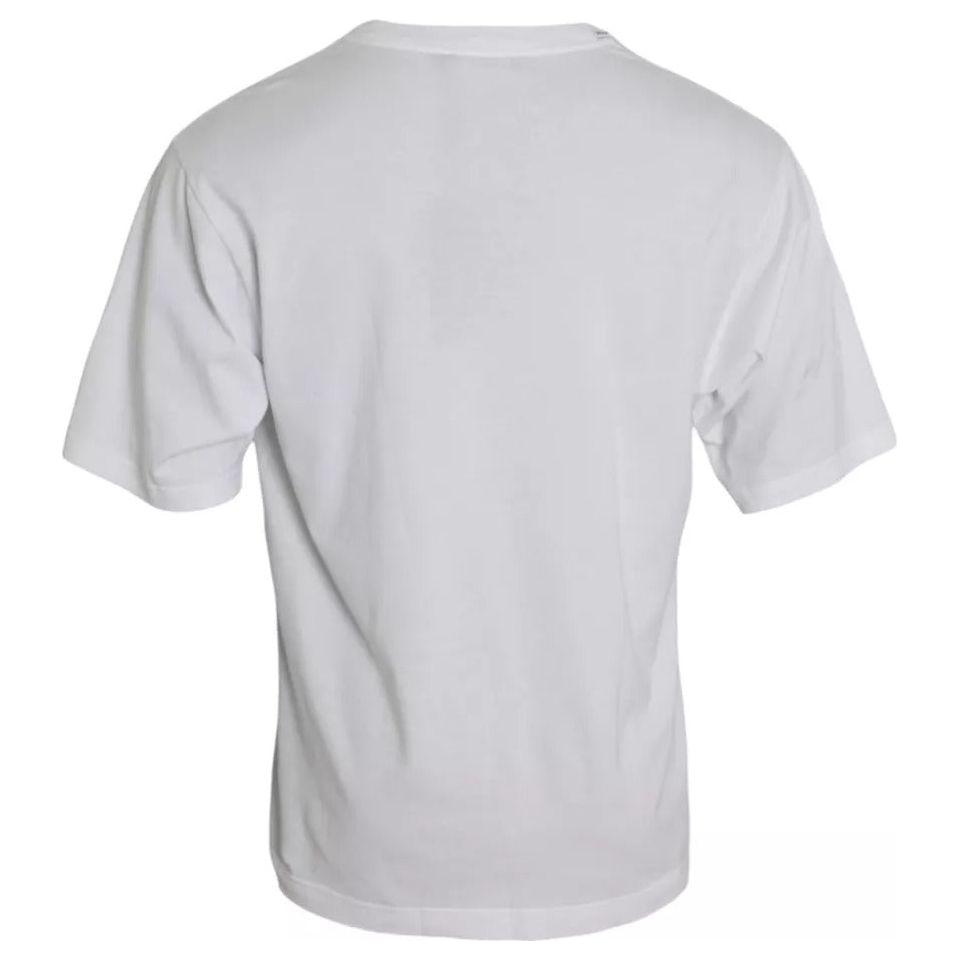 Dolce & Gabbana White Logo Cotton Round Neck Short Sleeves T-shirt TSH84589-50