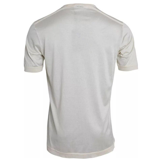 Dolce & Gabbana White Short Button Closure Silk Top T-shirt TSH84862-52