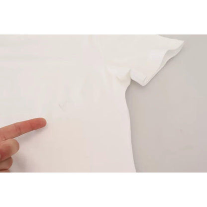 Dolce & Gabbana Optical White Printed Short Sleeves Top