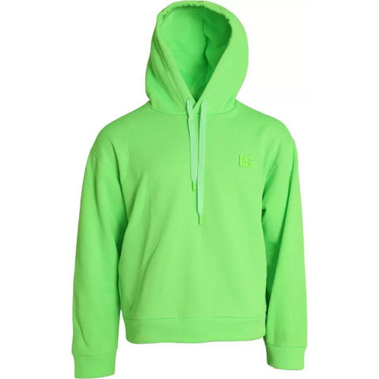 Dolce & Gabbana Neon Green Logo Pullover Hooded Sweatshirt Sweater TSH851962-46