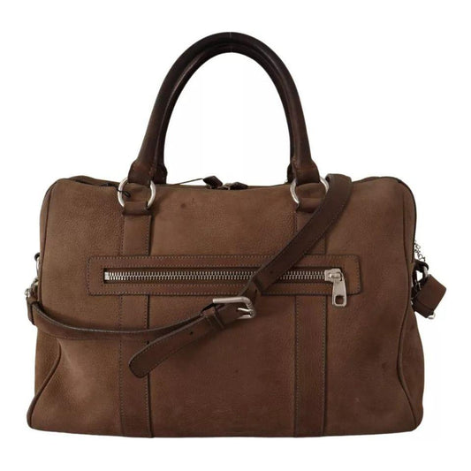 Dolce & Gabbana Brown Leather Shoulder Strap Travel Messenger Gym Men Bag VAS130389