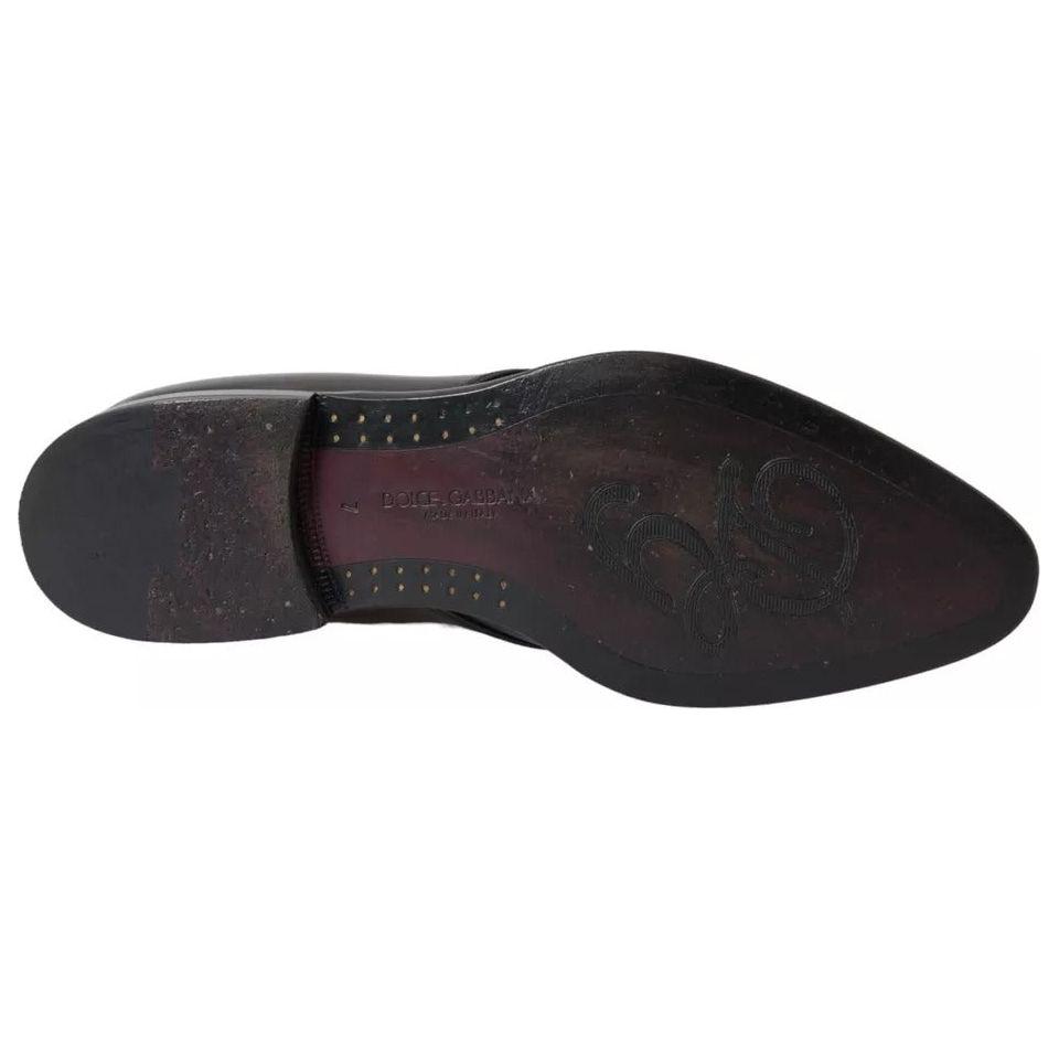 حذاء ديربي رجالي رسمي من الجلد الأسود من دولتشي آند غابانا