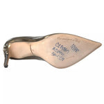 Dolce & Gabbana Bronze Leather Embellished Heels Pumps Shoes LA10912-39