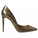 Dolce & Gabbana Bronze Leather Embellished Heels Pumps Shoes LA10912-39