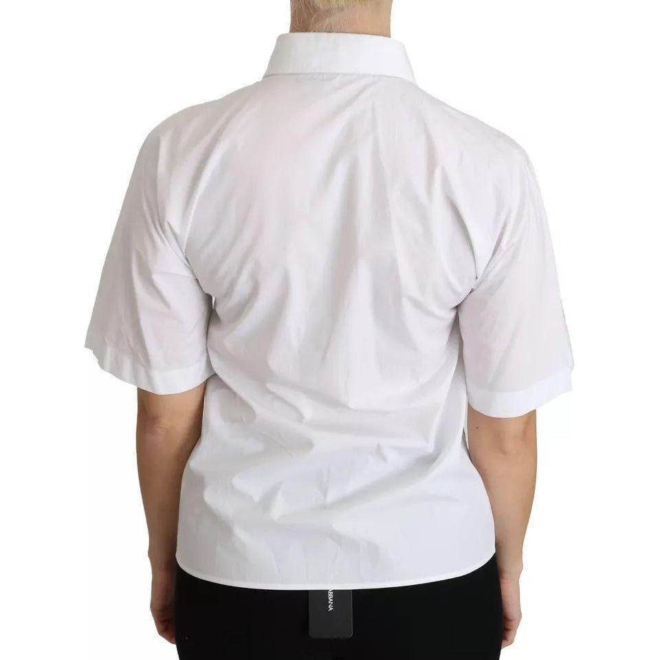 Dolce & Gabbana White Collared Short Sleeve Polo Shirt Top