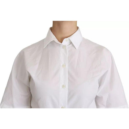 Dolce & Gabbana White Collared Short Sleeve Polo Shirt Top