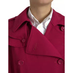 Dolce & Gabbana Dark Pink Double Breasted Trench Coat Jacket JKT3703-40