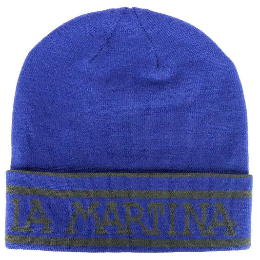 La Martina Blue Wool Men Cap LAMA-13165