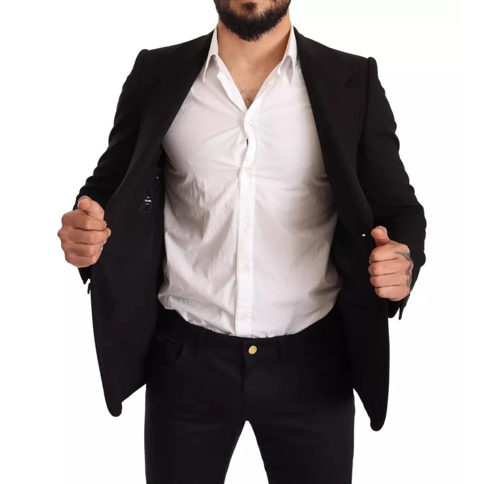 معطف وسترة بليزر من الصوف الأسود من دولتشي آند غابانا بقصّة Slim Fit