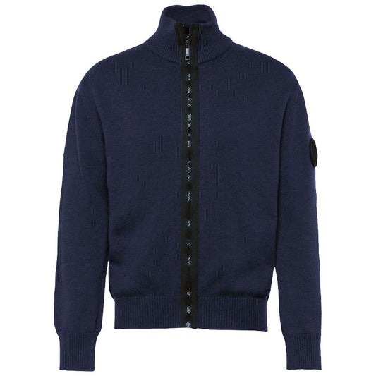 La Martina Blue Cotton Sweater LA-13108-3XL