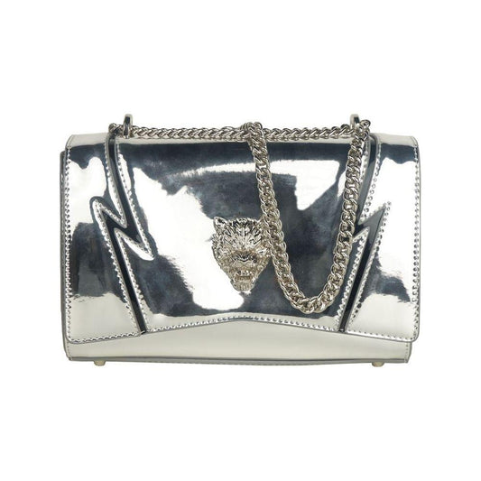 Plein Sport Elegant Gray Chain-Strapped Shoulder Bag PLSP-11026