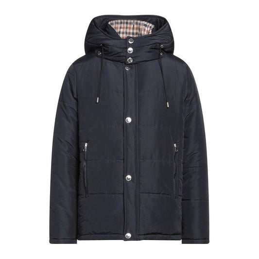 Elegant Blue Aquascutum Jacket with Removable Hood AQ-7483-IT46 | S