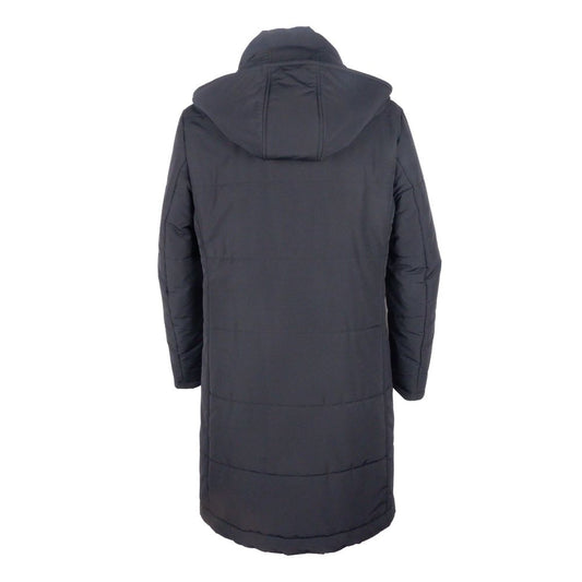 Made in Italy Black Wool Men's Raincoat LO-5077-IT50 | L