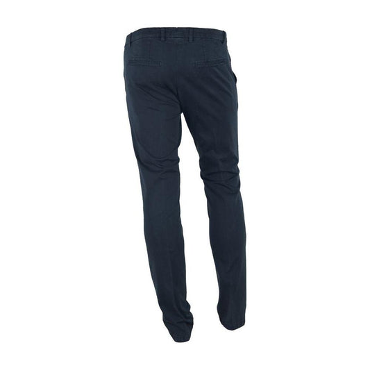 Made in Italy Elegant Blue Summer Trousers MI-3375-IT52 | XL