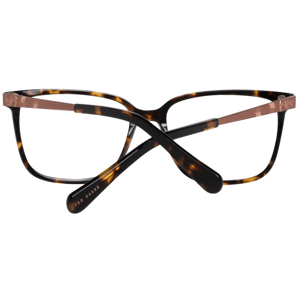 Ted Baker Brown Women Glasses Frame, full-rim square style, plastic material, brown color, lenses width 50mm, bridge 15mm, temples 140mm.