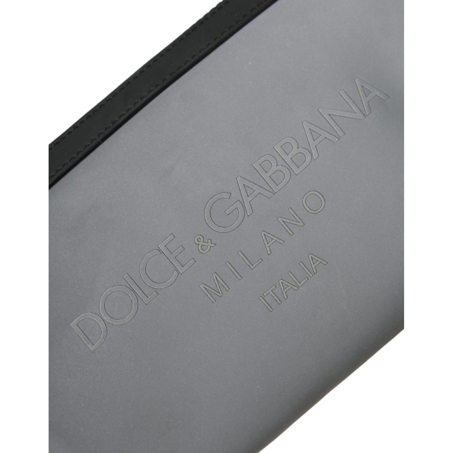 Dolce & Gabbana Gray Neoprene Logo Zip Waist Fanny Pack Belt Pouch Bag BAG1458