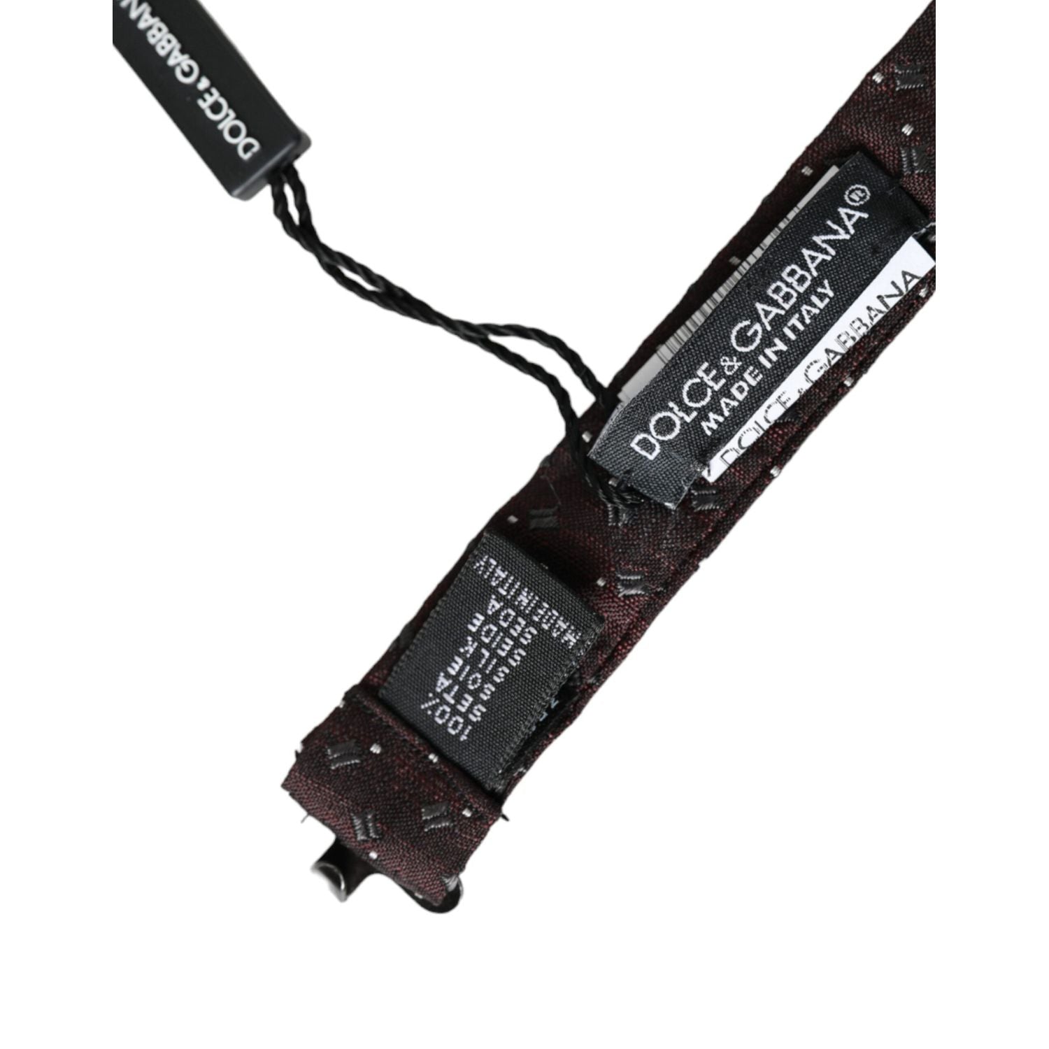 ربطة عنق بابيلون من دولتشي آند غابانا بنقشة حرير كستنائي اللون قابلة للتعديل