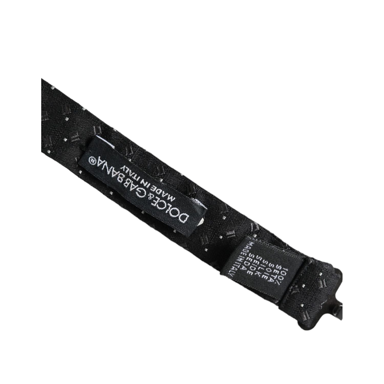 ربطة عنق بابيلون للرجال من دولتشي آند غابانا، من الحرير الأسود المنقوش، قابلة للتعديل