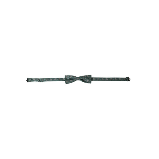 Dolce & Gabbana Mint Green Floral Adjustable Neck Men Bow Tie