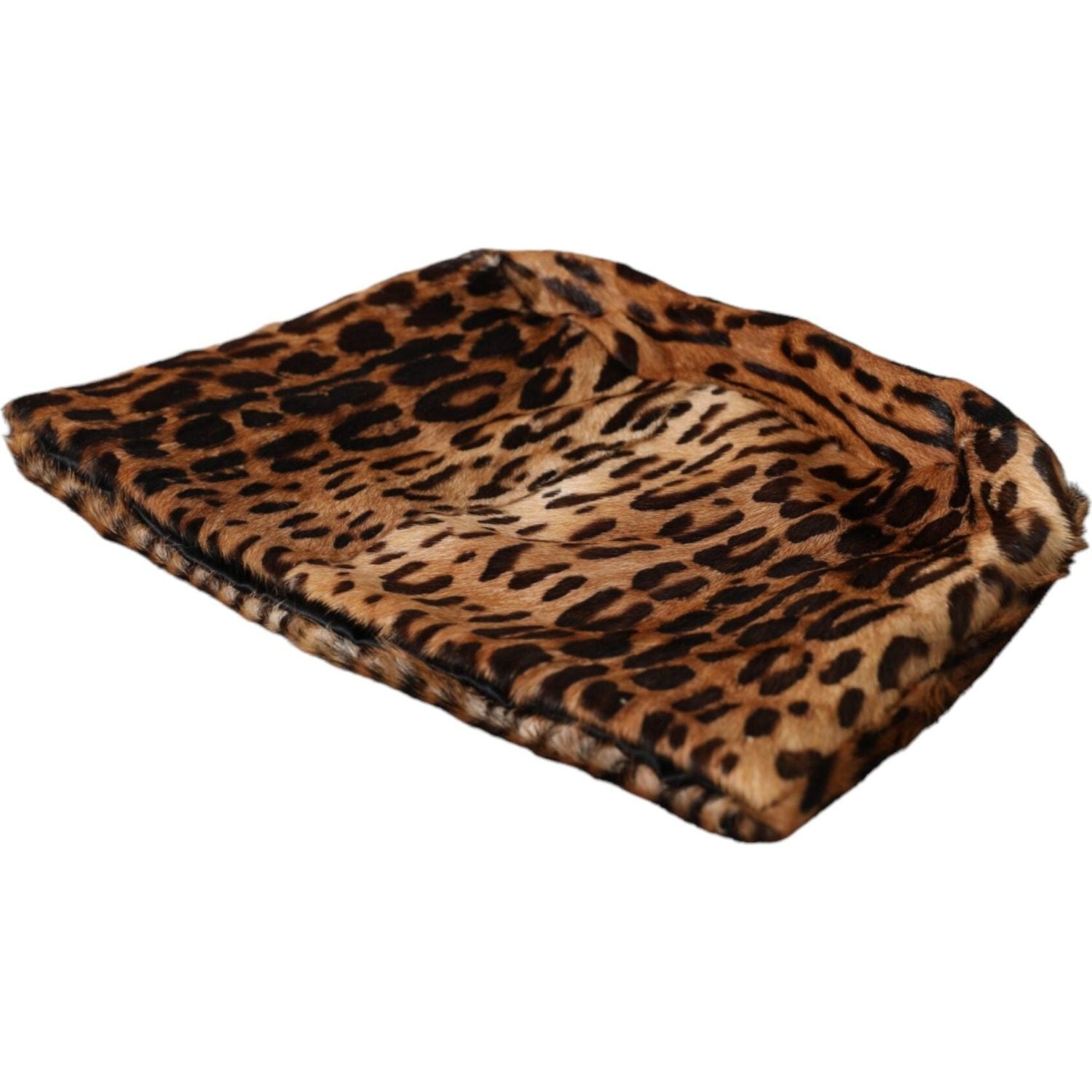 Dolce & Gabbana Brown Leopard Fur Women Bucket Hat