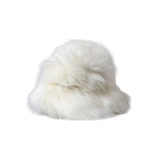 Dolce & Gabbana White Acrylic Fur Womens Bucket Hat HAT9560-56